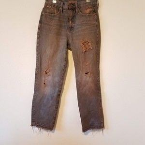 Madewell Women's Size 26 Classic Straight Jean Distressed Preowned